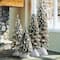5ft. Pre-Lit Lightly Flocked Alpine Artificial Christmas Tree with Natural Wood Pole, Soft White LED Lights
